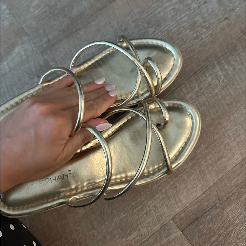Gold platform sandals
